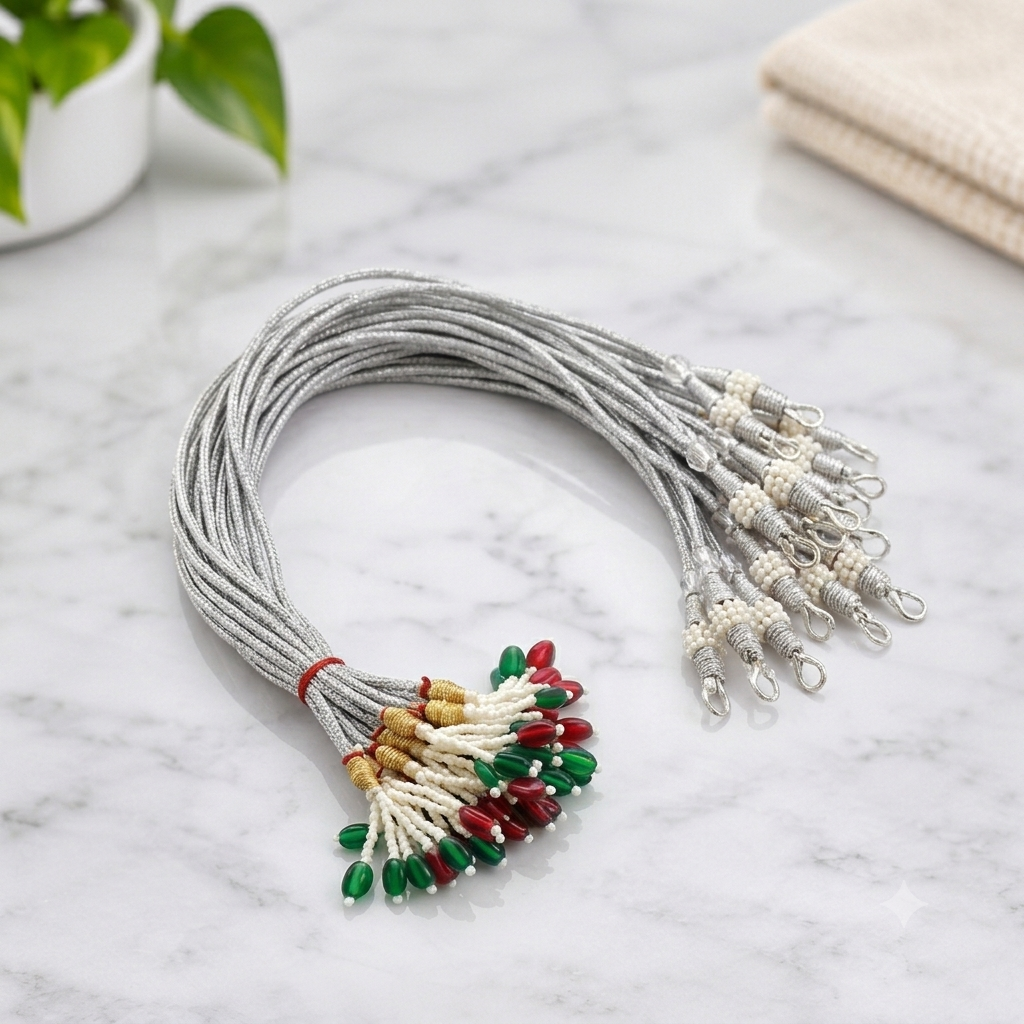 Silver Necklace Back Rope – Pack of 12 Pcs